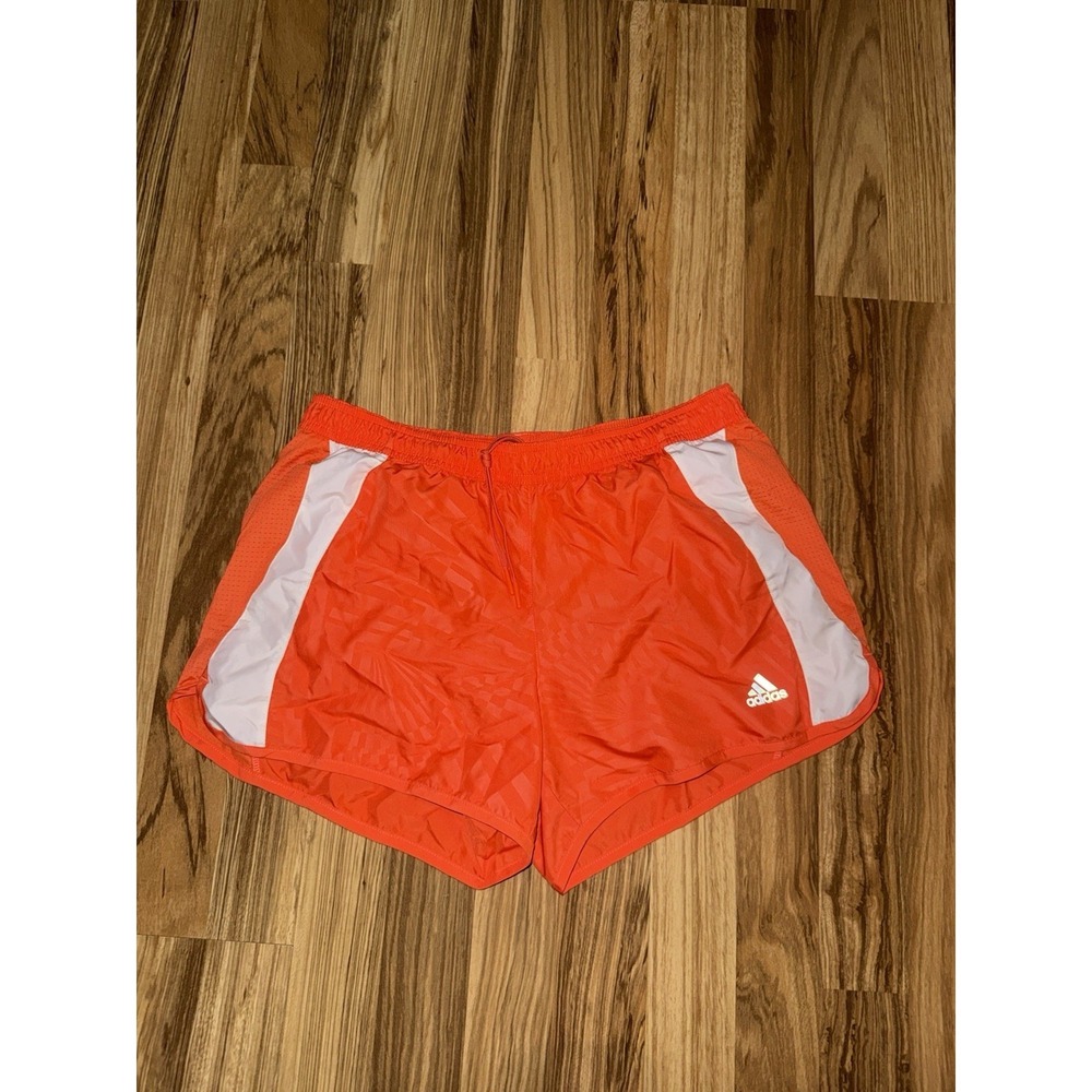 Adidas‎ Women's Sz M Medium Activewear Shorts Orange Windbreaker 3"